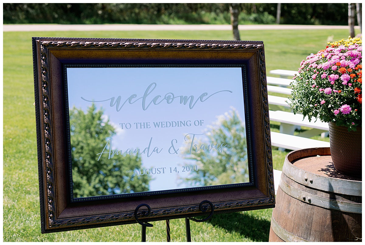 Wisconsin western wedding welcome sign