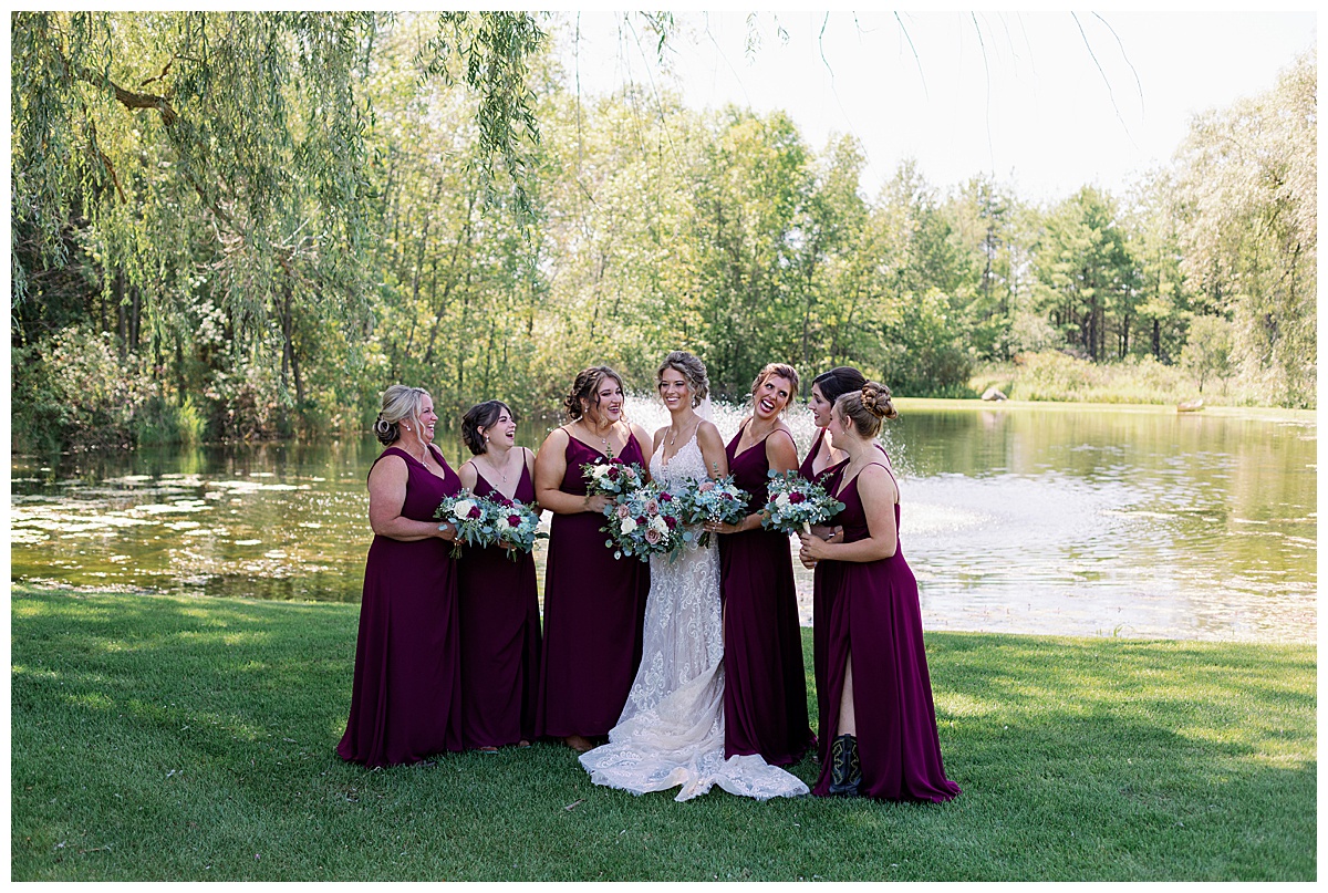 Wisconsin western wedding bridesmaids