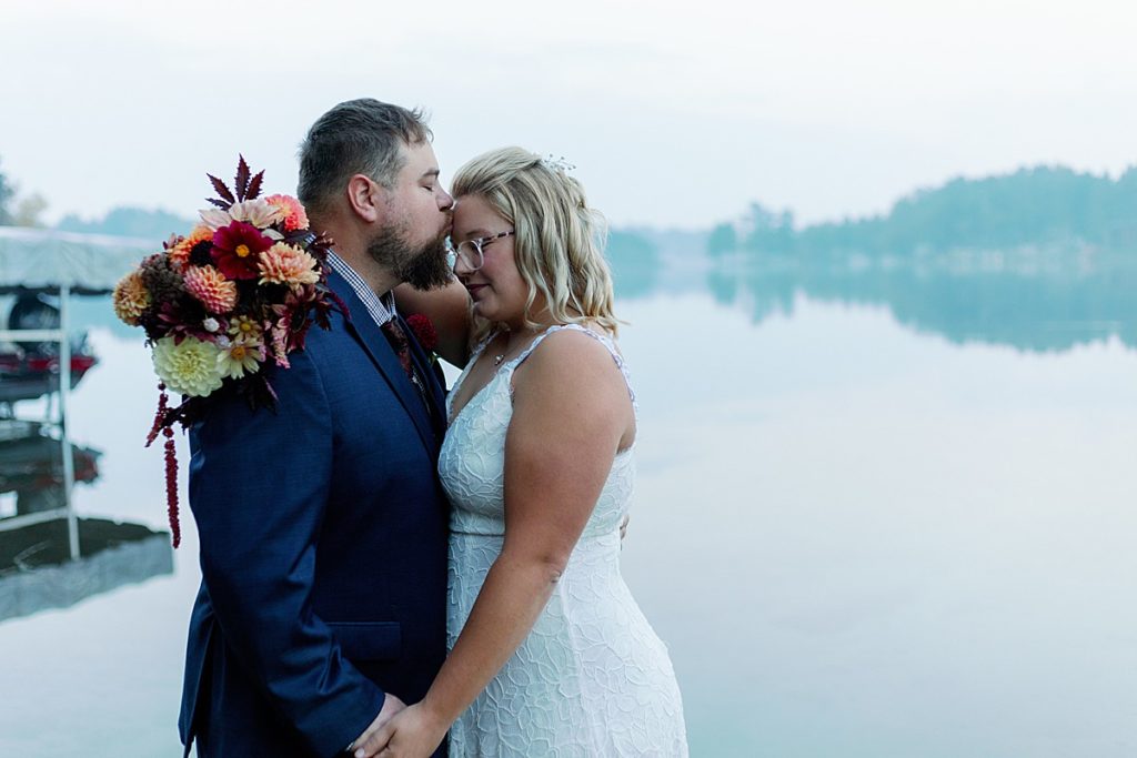 Foggy Waupaca Wisconsin elopement in fall