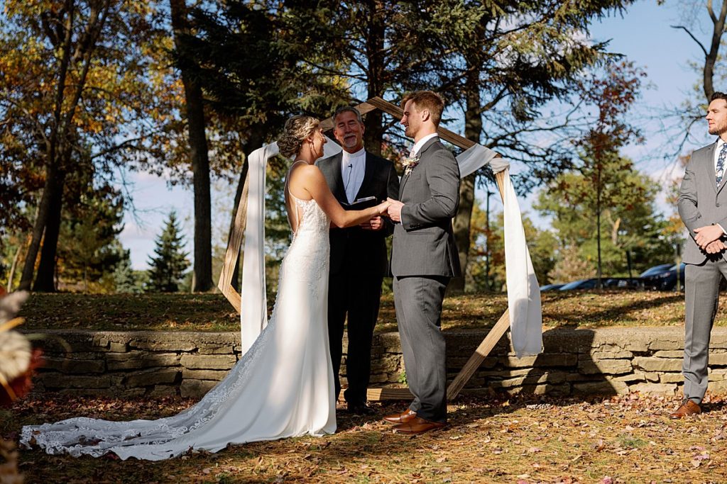 Wisconsin lakeside wedding ceremony